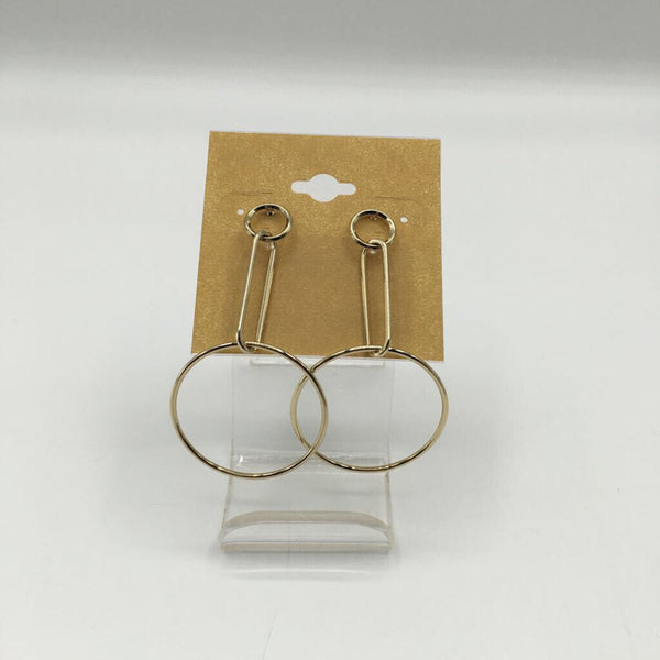 Gold circle drop earrings-Premier Designs