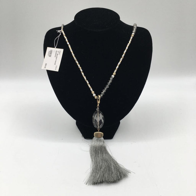 17" Beaded tassel necklace