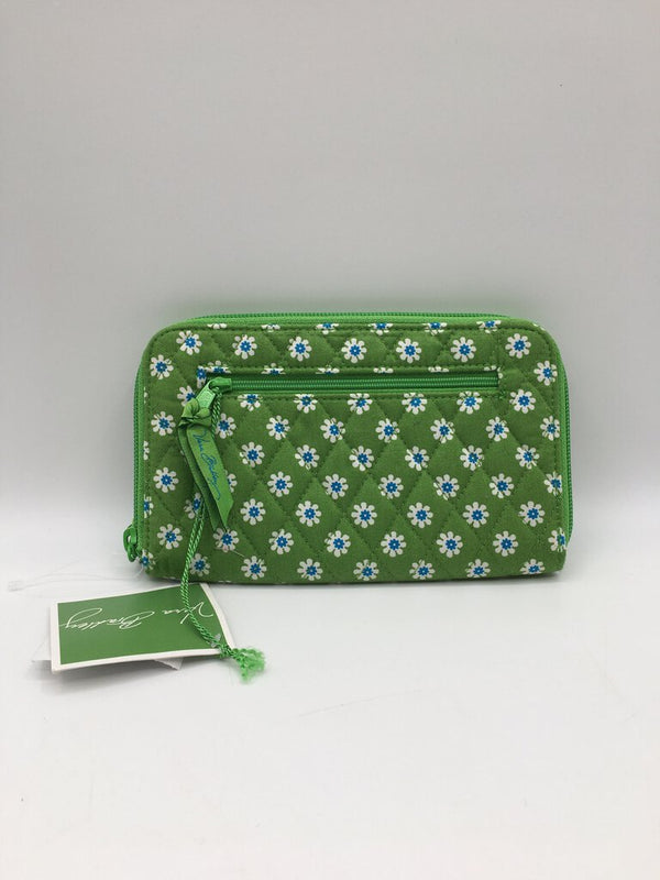 Quilted flo print zip around wallet