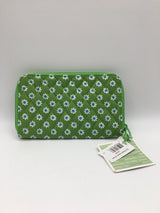 Quilted flo print zip around wallet