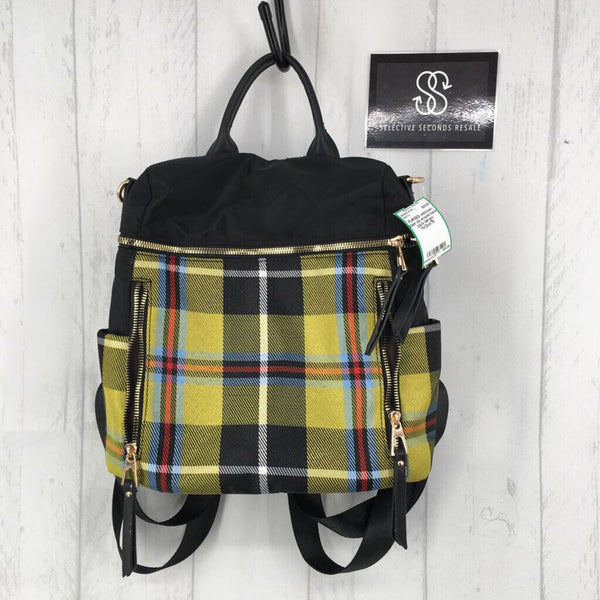 plaid zip around back pack