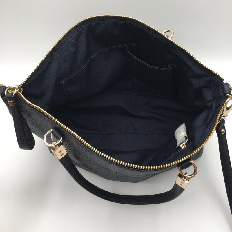 pebbled zip top satchel