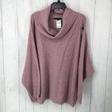 R99 3X Waffle knit cowl neck dolman slv top