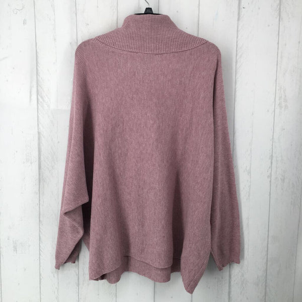 R99 3X Waffle knit cowl neck dolman slv top