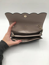 R249 scallop bi-fold wallet on a chain