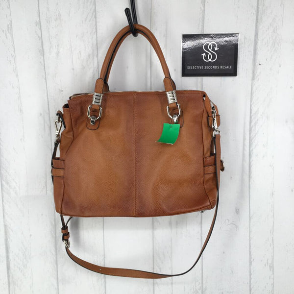 zip top satchel w/ buckle open pockets