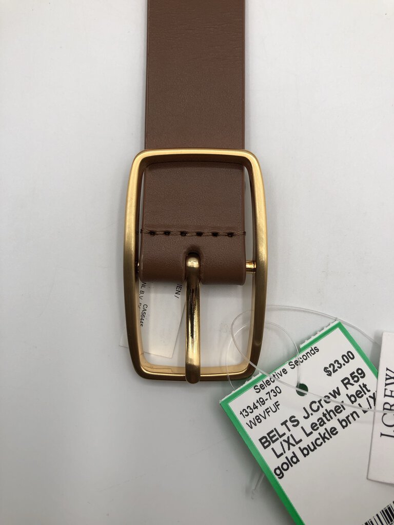 R59 L/XL Leather belt gold buckle