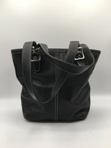 Leather double strap shoulder bag