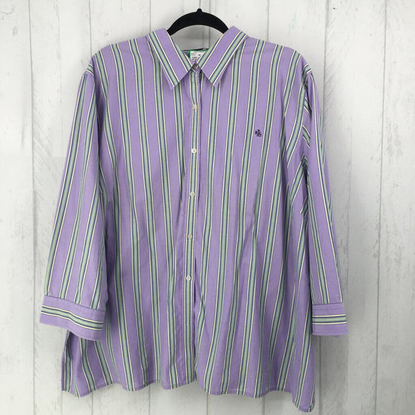 3X Striped button down l/s top