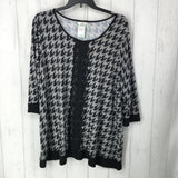 R50 3X Printed lace accent l/s top