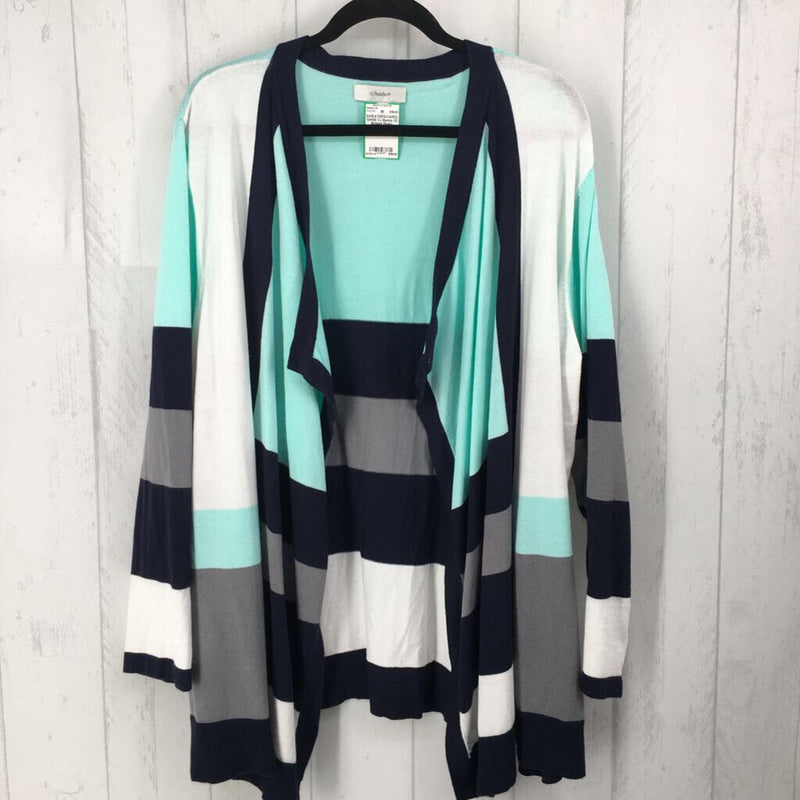 3X Striped flowy cardigan