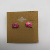 pink ribbon post earrings