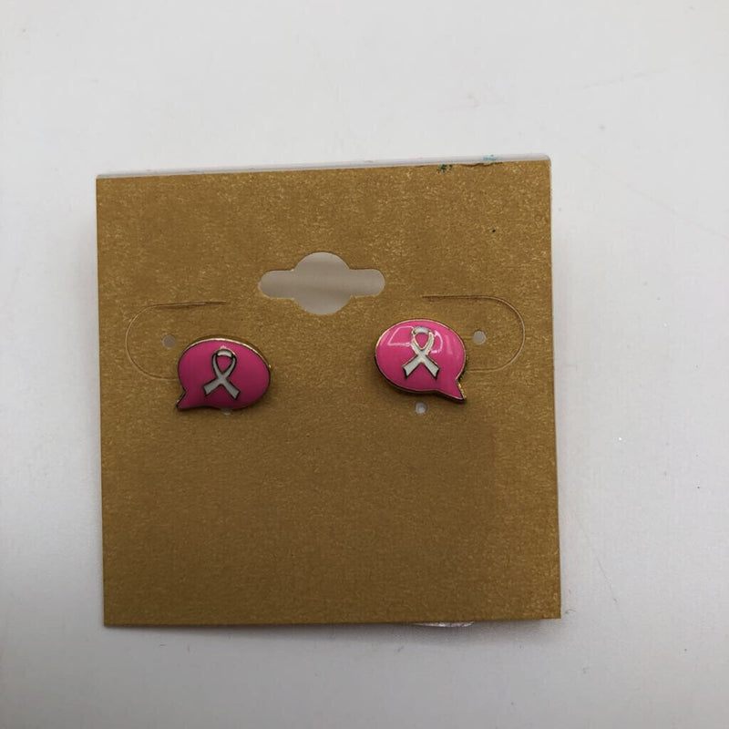 pink ribbon post earrings