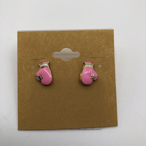 pink boxing gloves post earrings