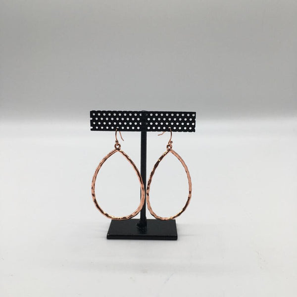 rose gold teardrop hoop earrings