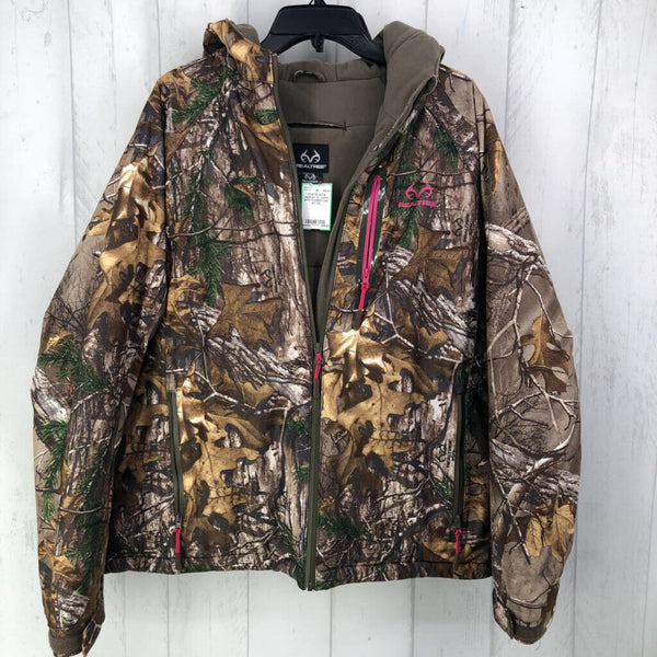 XL Camo print hooded coat