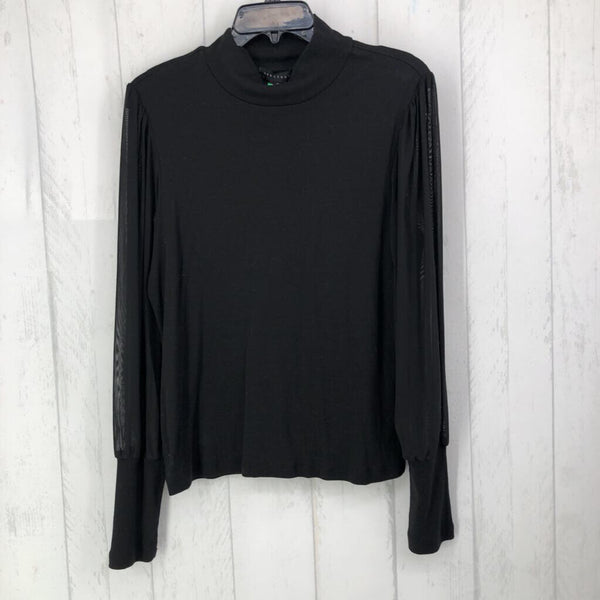 XL Sheer slv mock neck top