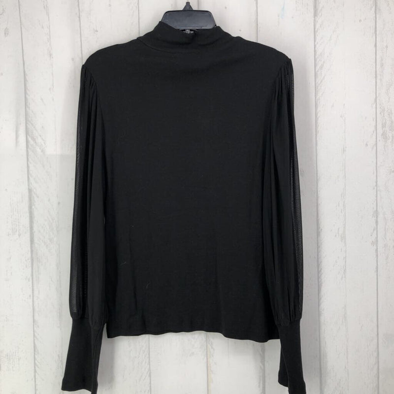 XL Sheer slv mock neck top