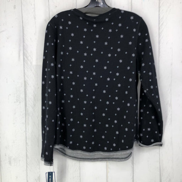 R26 L Snowflake v-neck l/s top