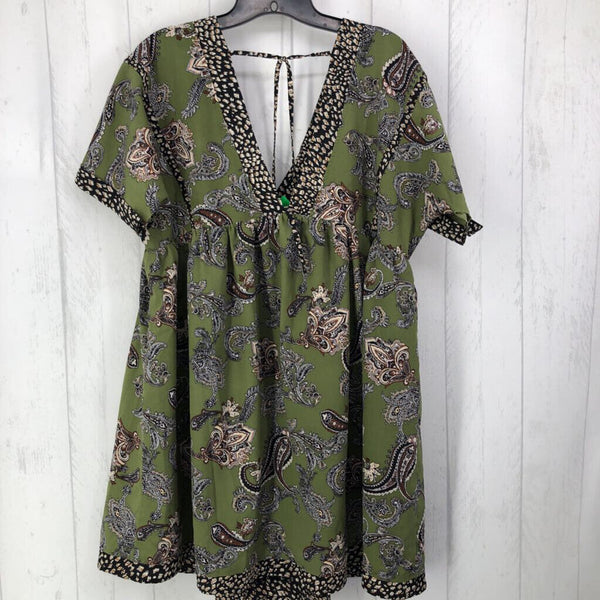 L Paisley print s/s dress