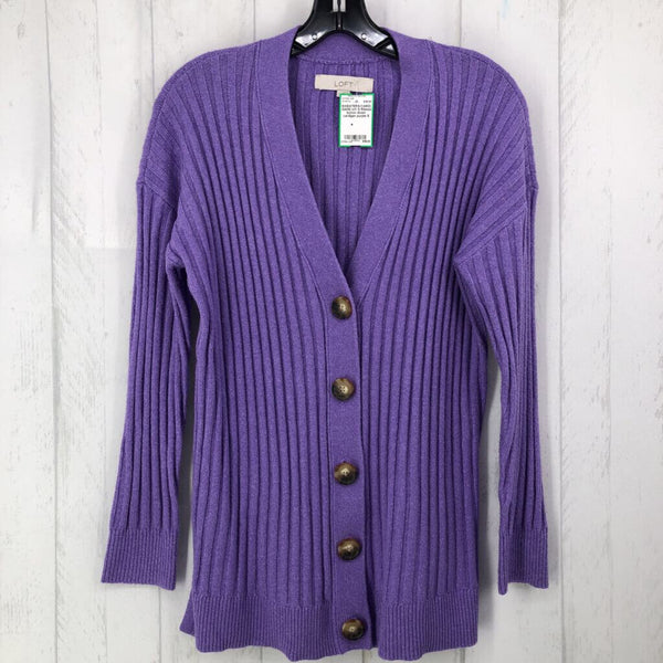 S Ribbed button down cardigan