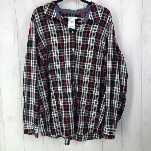 3X Plaid button down l/s top