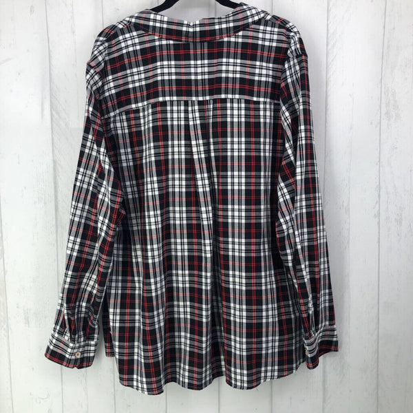 3X Plaid button down l/s top