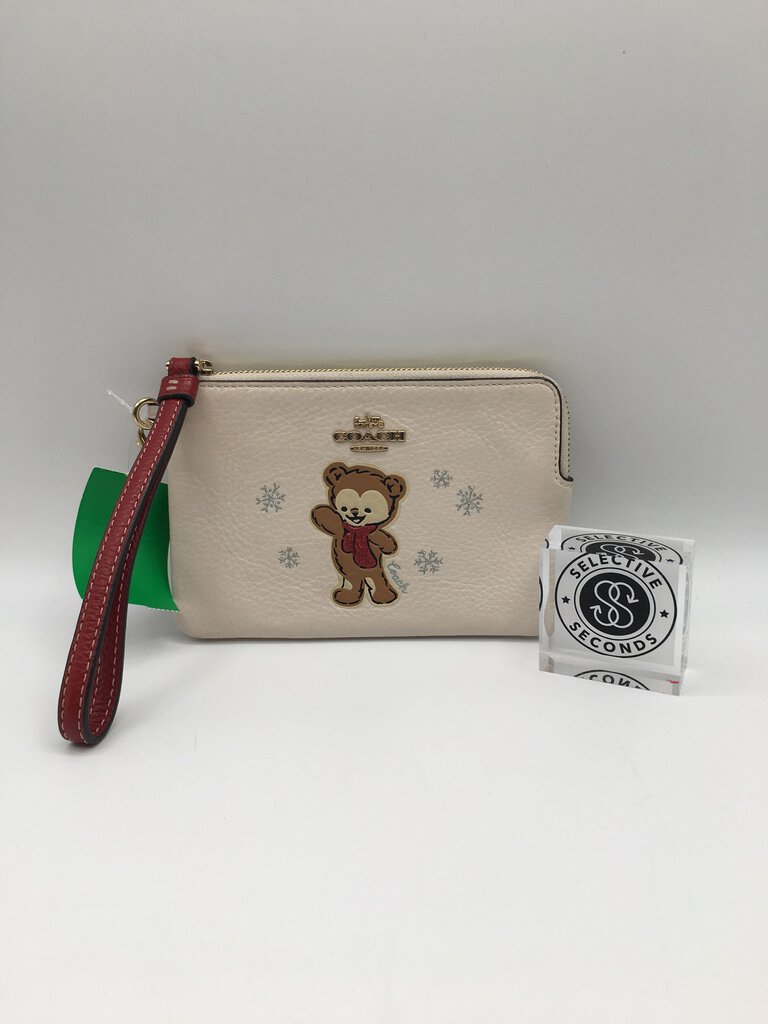 snowflake teddy bear wristlet w/ snowflake charm