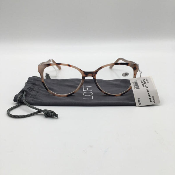 Loft 1.00 brn cat eye readers