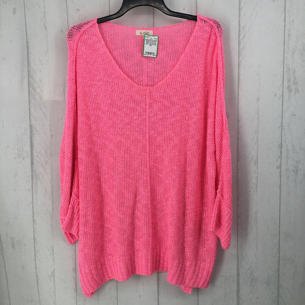 M/L Open knit scoop neck sweater