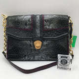 Croc embossed shoulder bag