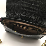 Croc embossed shoulder bag