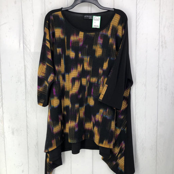 XL Printed dolman slv top