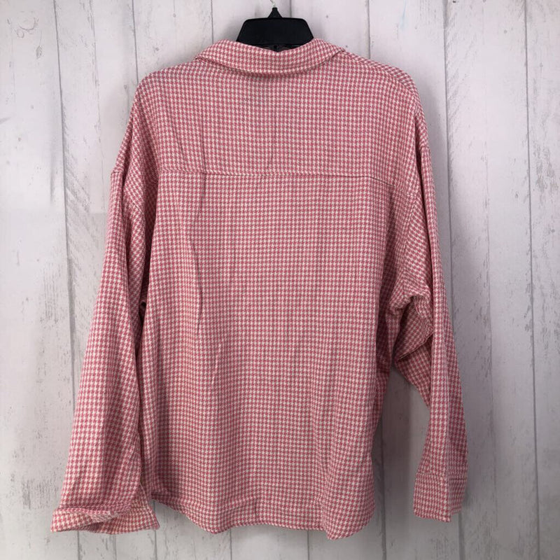 L Houndstooth button down l/s top