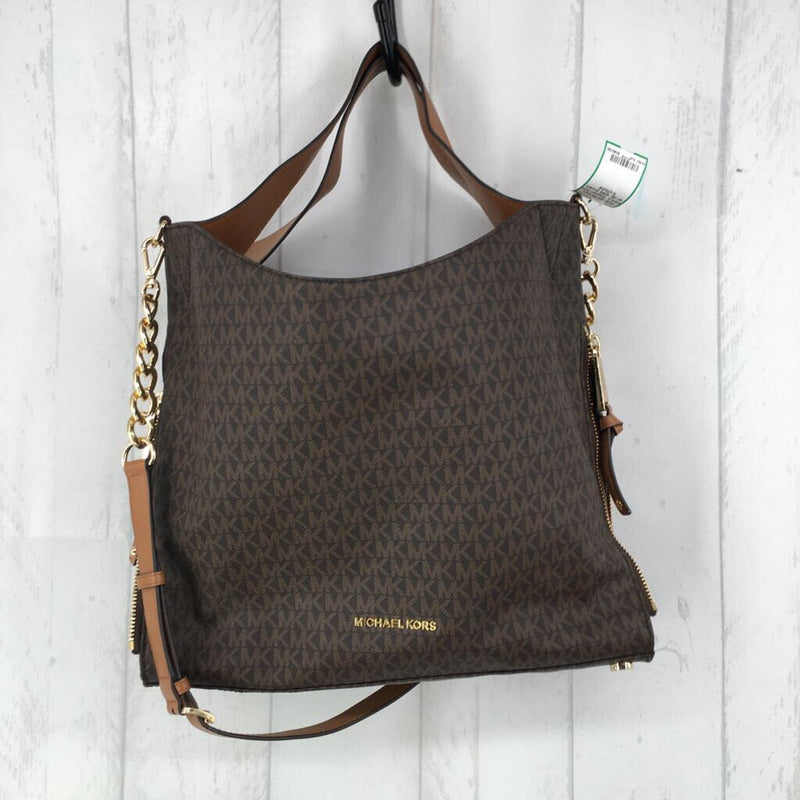 monogram tote w/ zip sides