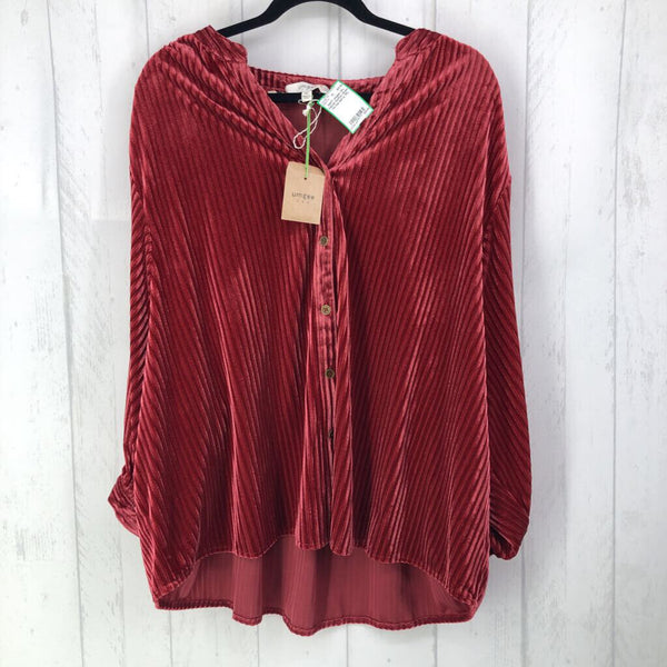 1XL Velvet button down l/s top