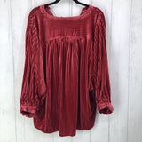 1XL Velvet button down l/s top