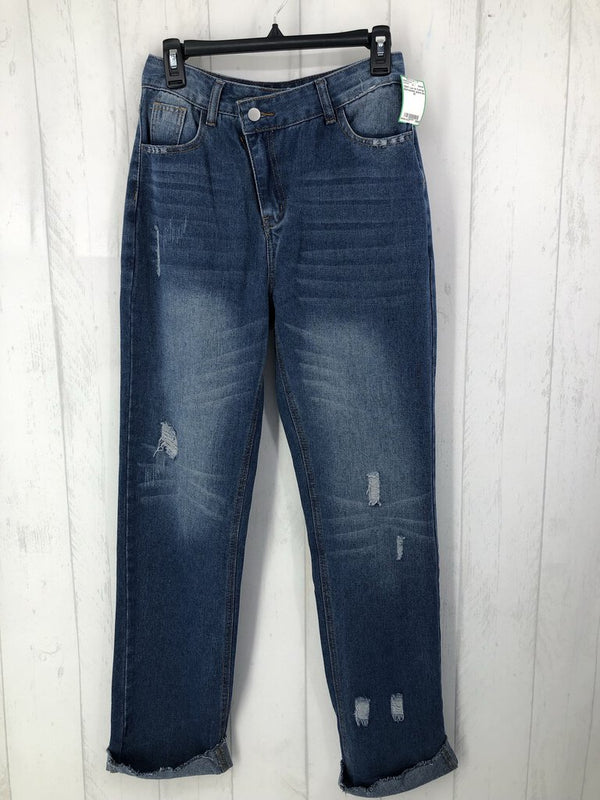 M Cuffed distressed jeans