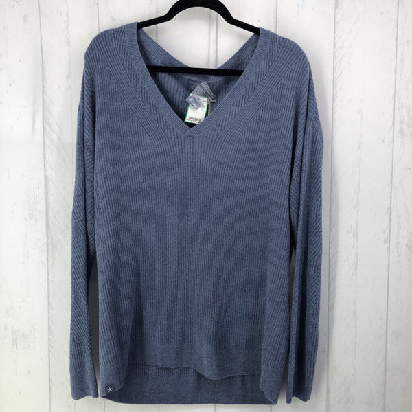 XL Ribbed v-neck l/s top