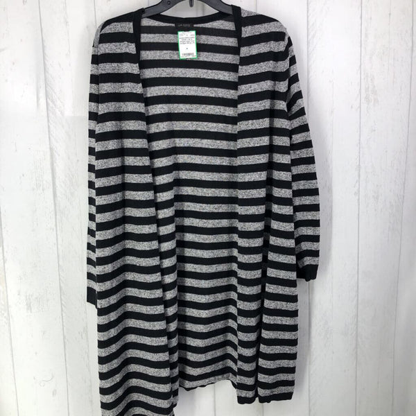 XL Striped open front cardigan