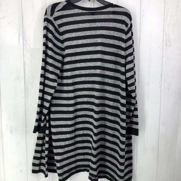 XL Striped open front cardigan