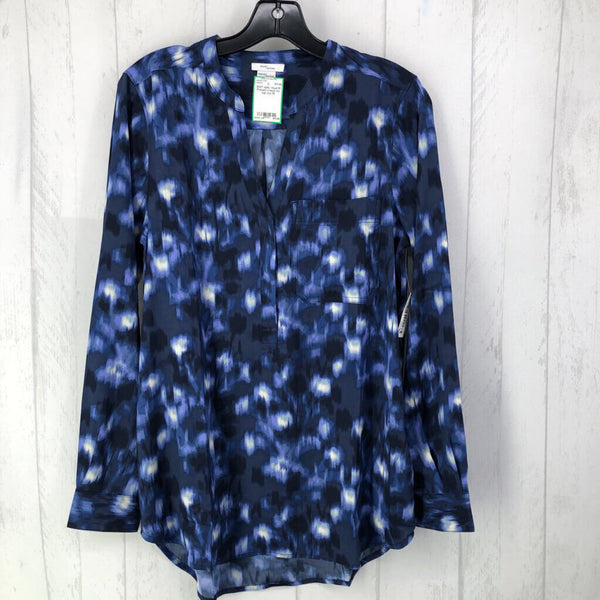 M Printed v-neck l/s top