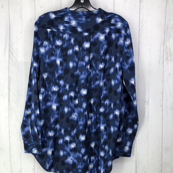 M Printed v-neck l/s top