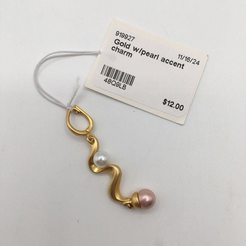 Gold w/pearl accent charm