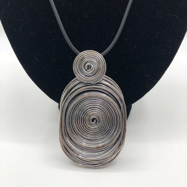 13" Silver spiral wire necklace