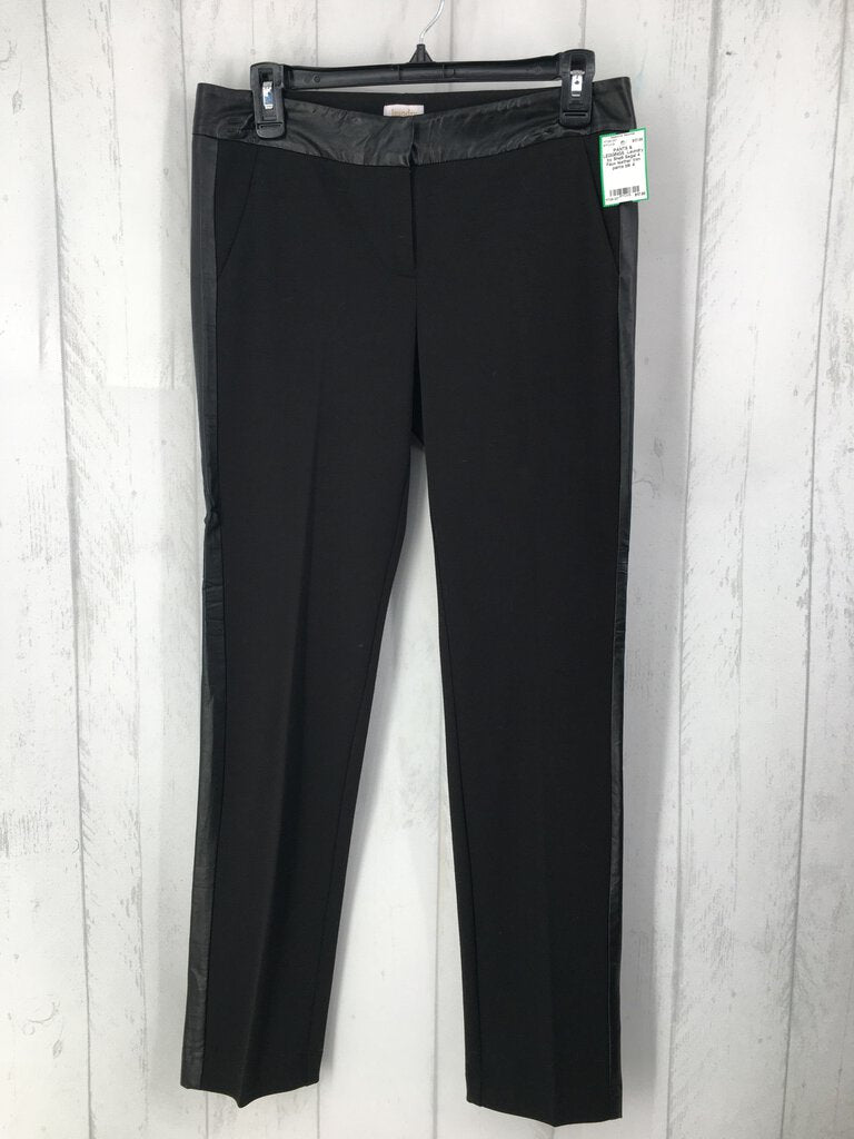 4 Faux leather trim pants