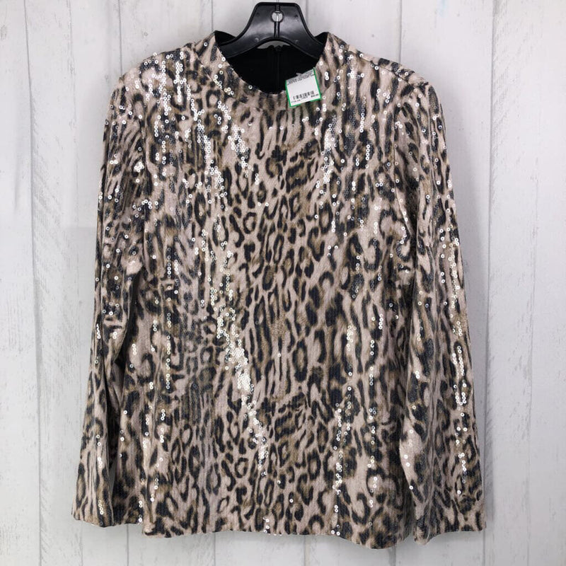 1/M Sequin snakeskin print l/s top