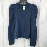 M V-neck puff slv sweater