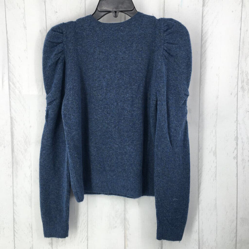 M V-neck puff slv sweater