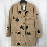 M Denim star print shacket